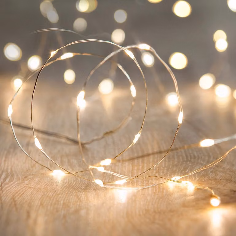 Lights4fun 200 Warm White LED Micro Fairy Lights on Silver String