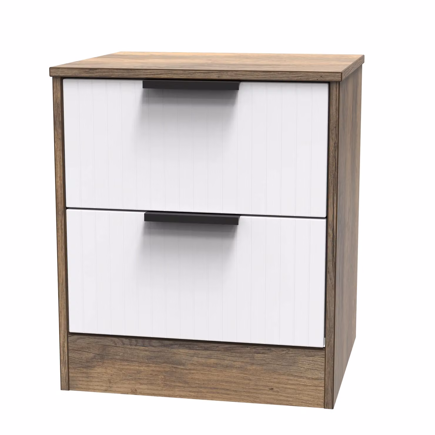Ready Assembled 2 U Denver 2 Drawer Bedside Cabinet in Dark Brown – 2