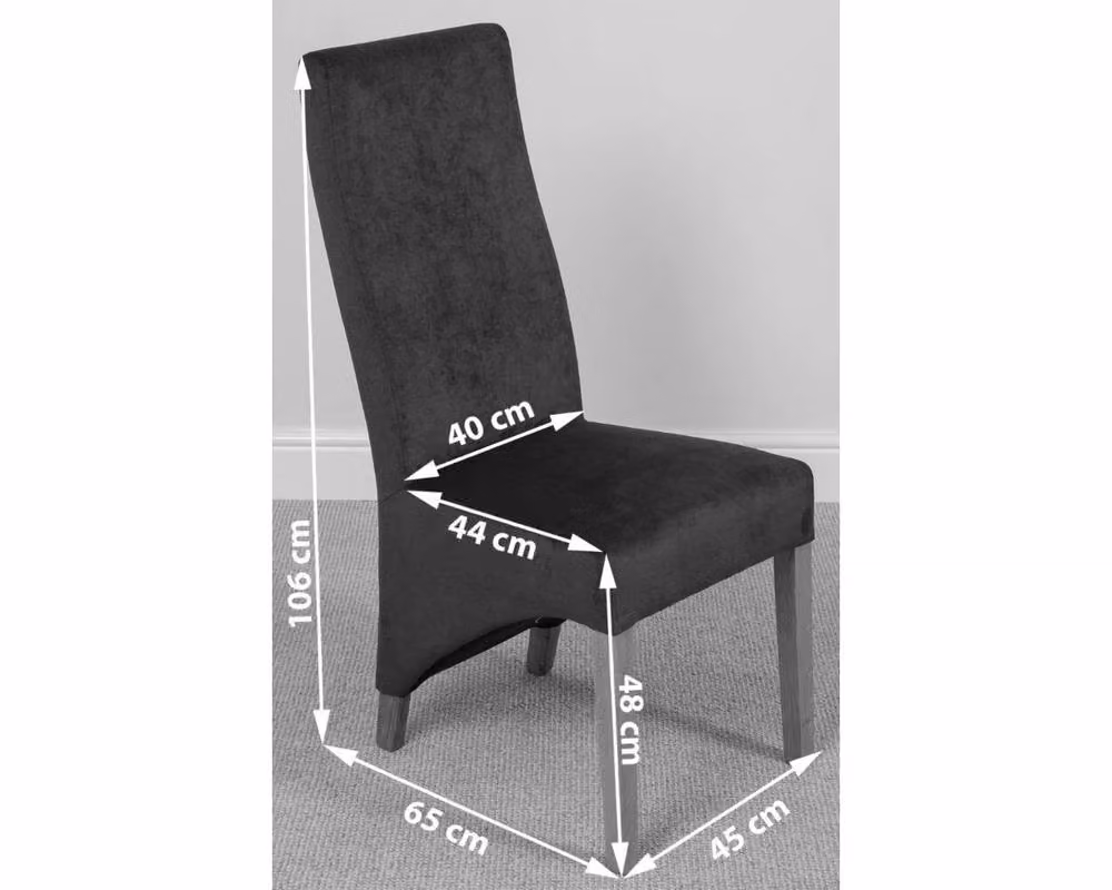 Thats Furniture Lola Black Velvet Fabric Dining Chairs with Oak Wood Legs – 3