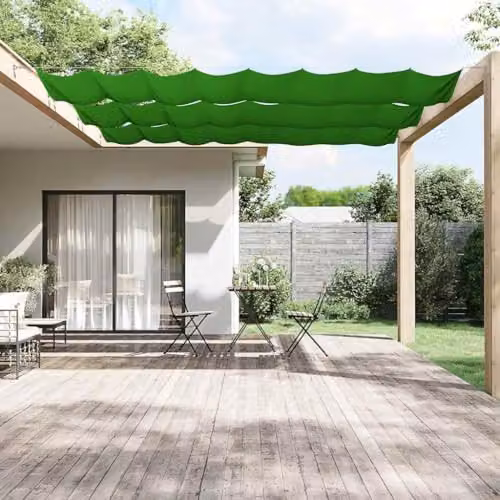 vidaXL Vertical Wall-Mounted Awning in Green Oxford Fabric, W/H: 100 x 1000 cm – 2