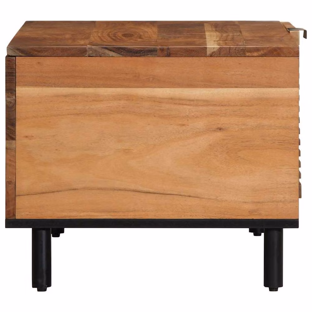 Berkfield Home Solid Wood Acacia Coffee Table in Brown, W/D/H: 80 x 50 x 40 cm – 3