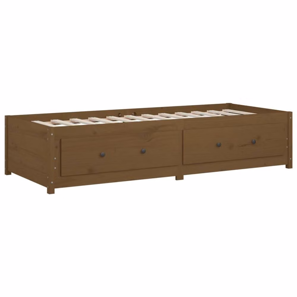 Berkfield Home Beautiful Day Bed in Honey Brown Solid Pine Wood with Drawers W/D/H: 80 x 200 cm – 3