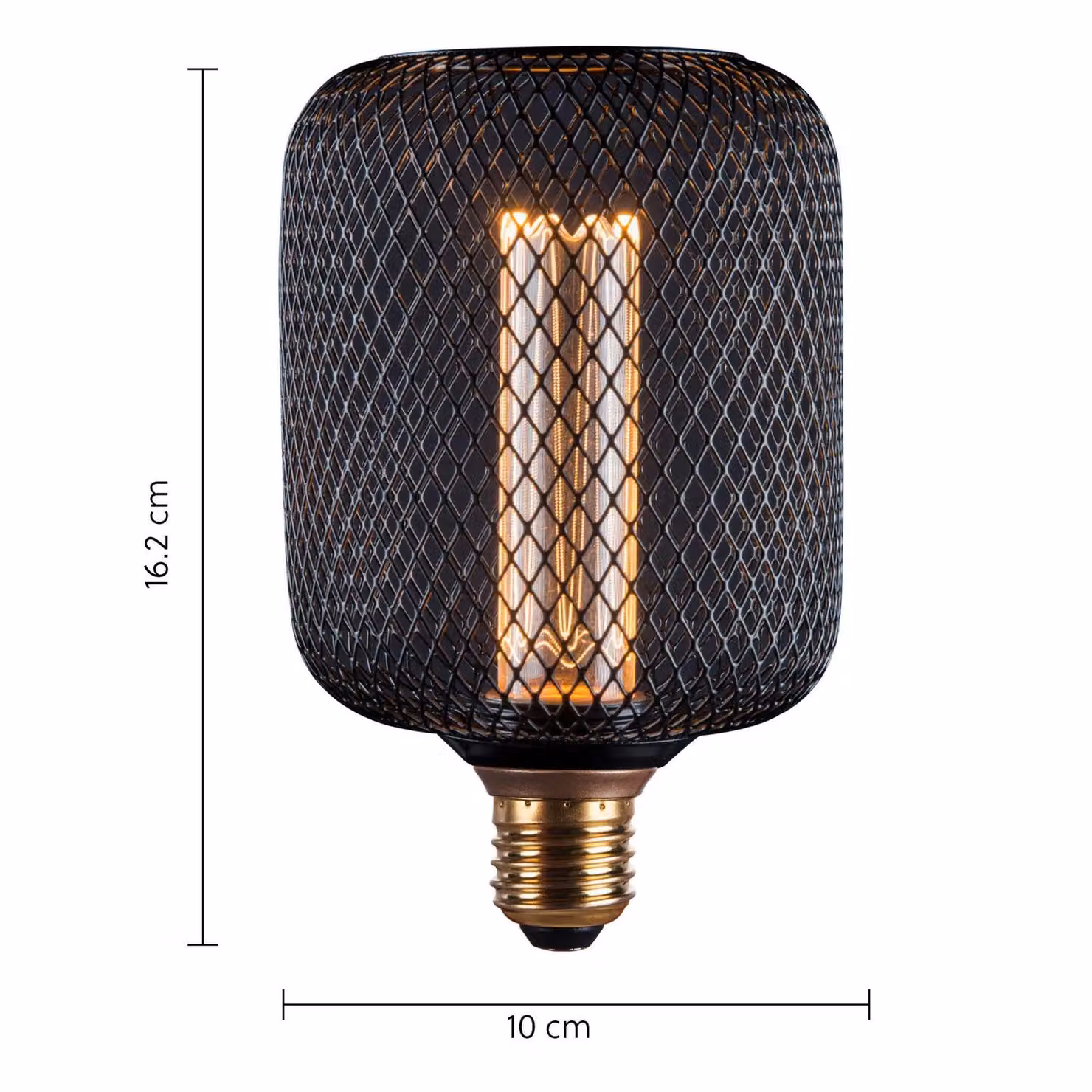 Harper Living Metal Cage LED Cylinder Pendant Light, Black, Warm White – 3