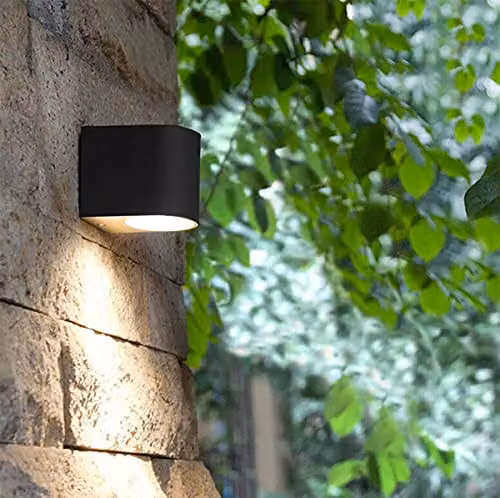 CGC Lighting Black Aluminium Outdoor Up and Down Wall Spotlight with Transparent Glass and GU10 Mains Power – 5