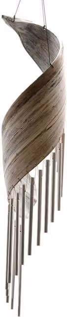 Serenityy Coconut Leaf Wind Chimes in White with Rustic Hanging Design