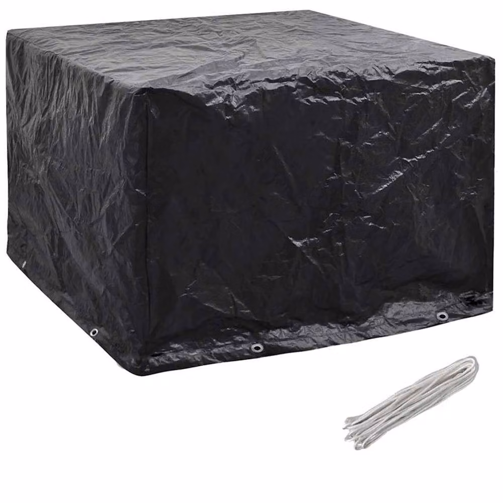 Berkfield Home Durable Garden Furniture Cover with 8 Eyelets, Black, W/D/H: 122 x 112 x 98 cm – 3