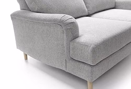 Abakus Direct Harper 2 Seater Sofa in Light Grey Smart Chenille Fabric – 3