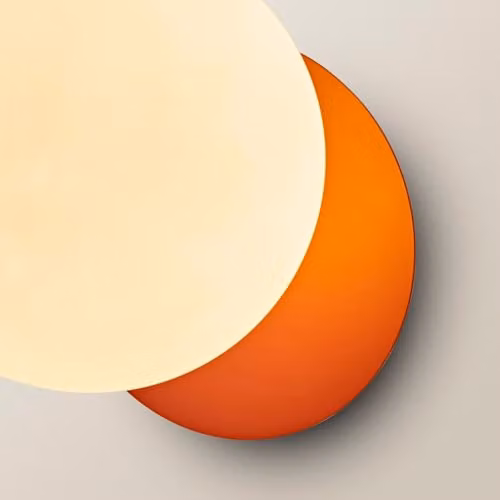ValueLights Darla Pair of Rust Frosted Globe Bathroom Wall Lights with Bulbs, Orange and White Glass – 2