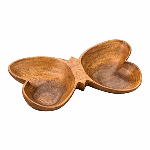 Orsina Kora Butterfly Shape Serving Dish in Brown Wood – 1