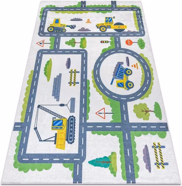 RugsX Bambino Kids Motif Rug in White, W 80 cm x L 150 cm