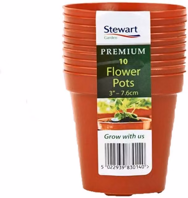 Stewart Plastic Planter Pot in Brown and Orange (Pack of 10)