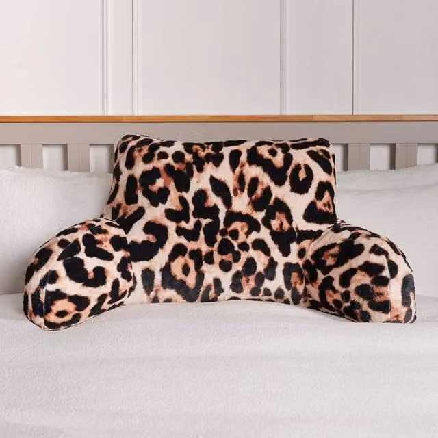 PAWNORA Leopard Print Wedge Reading Pillow in Brown and Multicolour – 1
