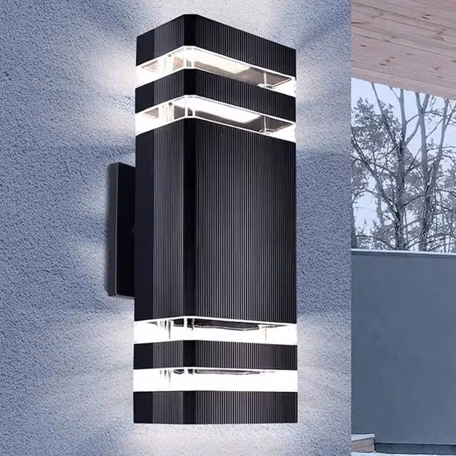 Ventryn Modern Up Down Outdoor Wall Light, Black Aluminium, IP65 Waterproof, GU10 LED, H 31.0 cm x W 11.0 cm x D 9.4 cm