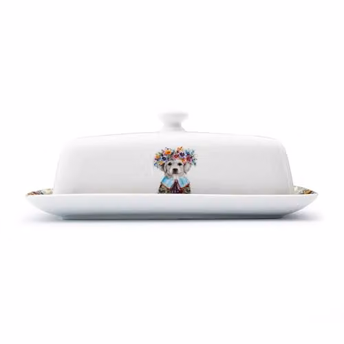 Mikasa Tipperleyhill Decorative Ceramic Butter Dish with Lid, Multicolour, W: 21 cm, D: 11 cm, H: 7 cm – 1