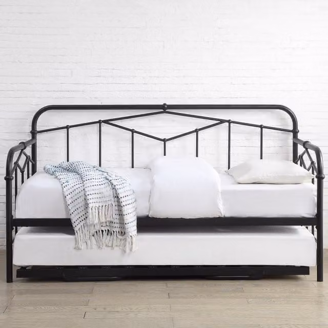 Flintshire Furniture Axton Art Deco Day Bed in Black Metal
