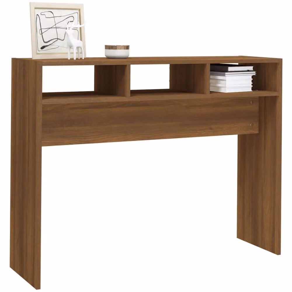 Berkfield Home Modern Brown Oak Console Table, W/D/H: 105 x 30 x 80 cm – 3