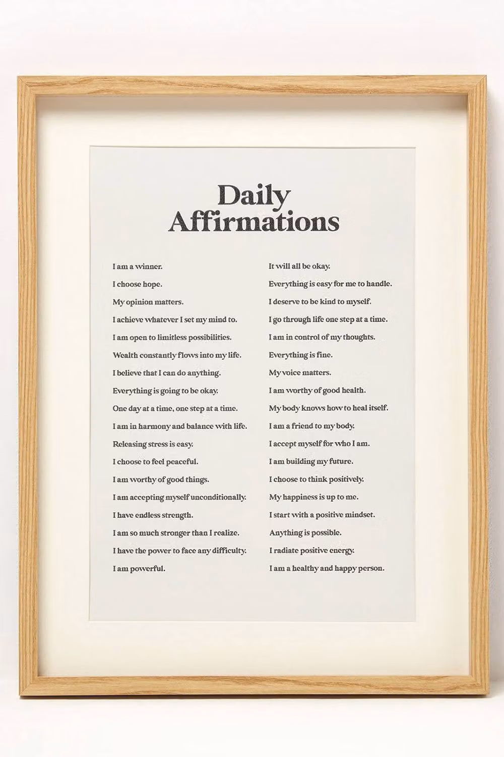 Homescapes Affirmations Typography Wall Art Set of 2, Beige, W: 30 cm, H: 40 cm – 1