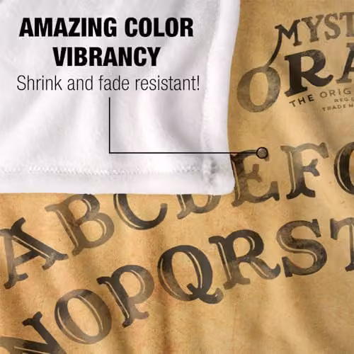 Hasbro Ouija Vintage Super Soft Fleece Throw Blanket, White, W/D/H: 152 x 127 cm – 3
