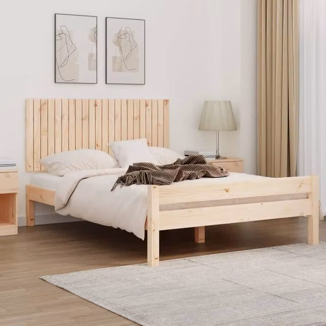 Berkfield Home Rustic Solid Wood Pine Wall Headboard in Brown, W/D/H: 140 x 3 x 60 cm – 1