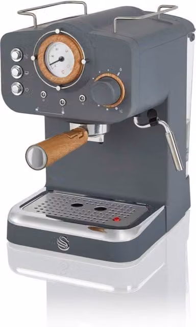 Swan Espresso Coffee Machine with Steam Wand, Grey