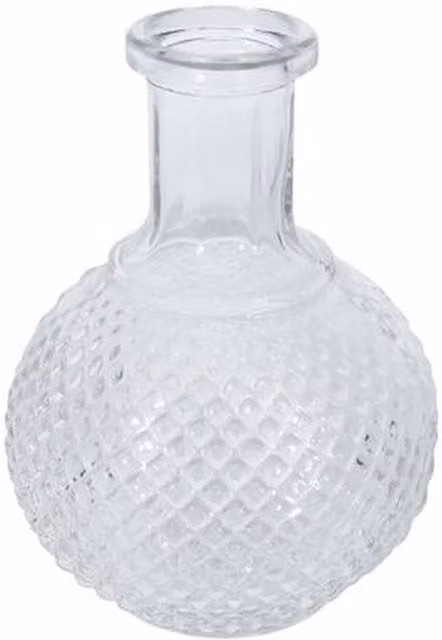 Kingsbury Gifts Clear Glass Textured Onion Bud Vase