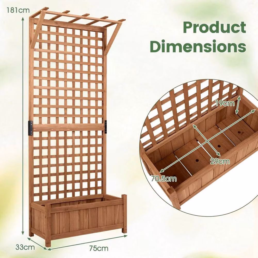 Kelvenix Brown Wooden Vertical Raised Planter, Height: 181 cm – 2