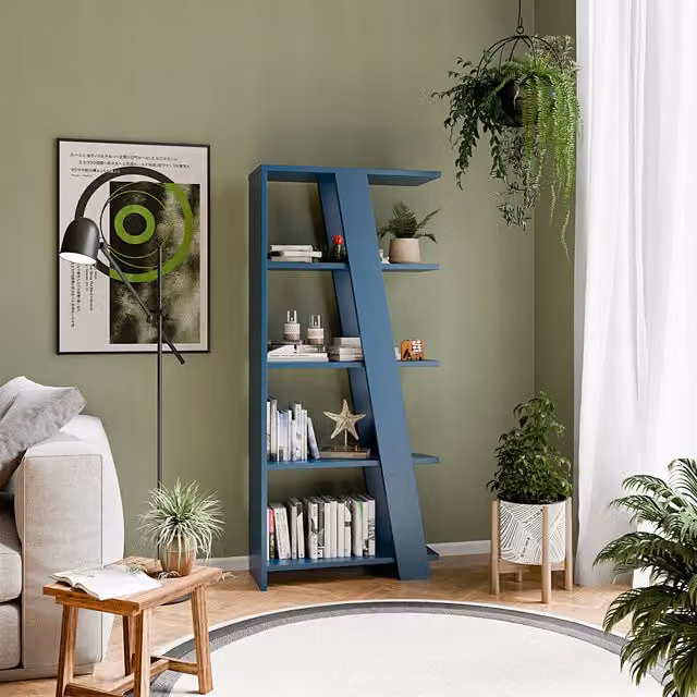 Furniture To Go Natta 5-Tier Modern Shelving Unit in Night Blue