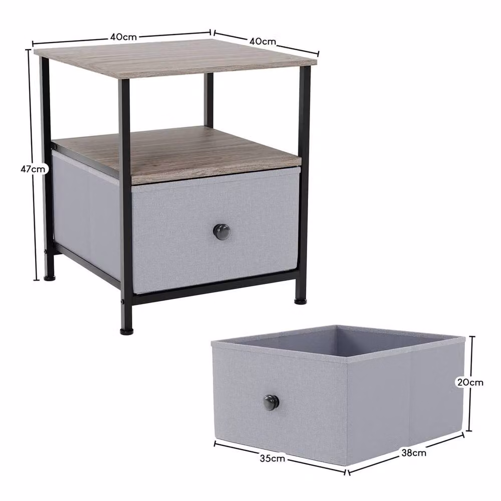ERGOVEXA 1 Drawer Bedside Table and Chest of Drawers in Grey – 2