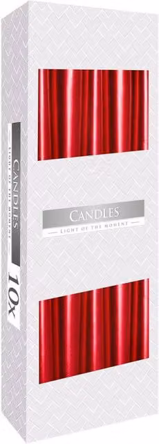KDMD Red Metallic Taper Candle for Tabletop Decoration