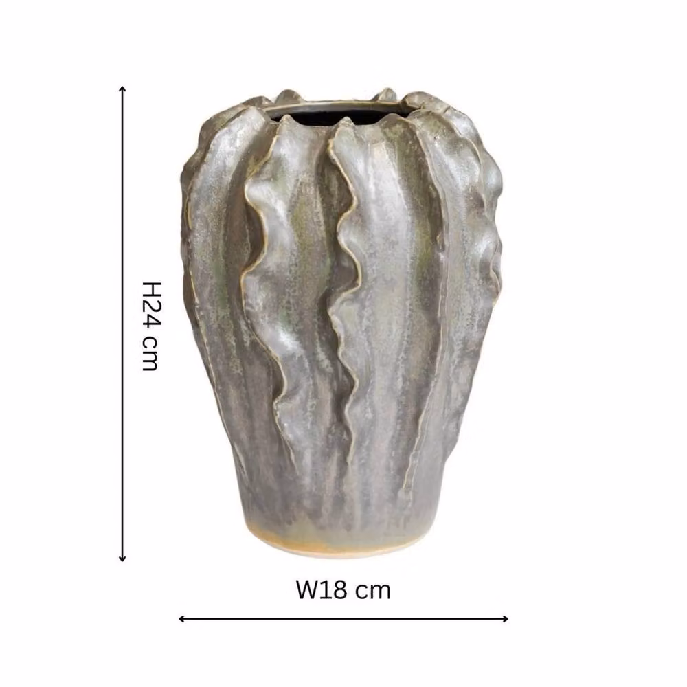 Ivyline Scarlet Coral Reef Ceramic Vase, Green, W: 18 cm, D: 18 cm, H: 24 cm – 3