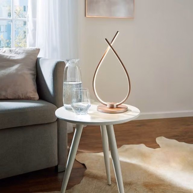 Eglo PALOZZA LED Table Lamp, Gold/Brass and White, Warm White 3000K – 1