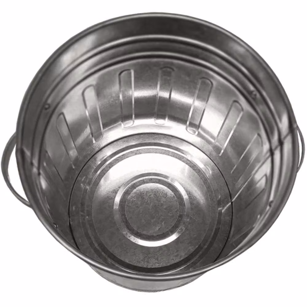 SPETLEK Galvanised Steel Metal Bin with Flip Lid in Silver, W/D/H: 29.5 x 26.5 x 15 cm – 4