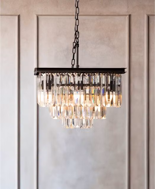 Orsina Kensington Townhouse Multi Crystal Pendant Light in Black – 1