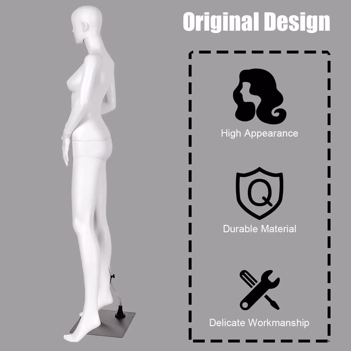 Costway White Female Full Body Mannequin with Rotatable Arms and Head, Height: 177 cm – 2