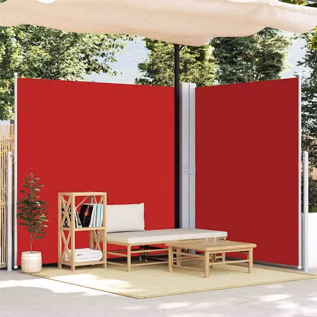 Berkfield Home Red Retractable Roller Side Awning W/D/H: 200 x 600 cm