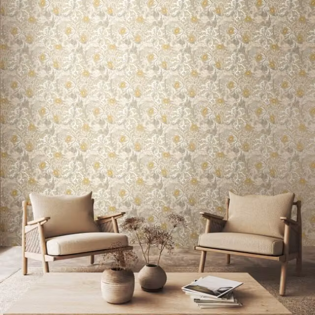 Hoopla Walls Seaweed Garden in Fossil Grey and Multicolour
