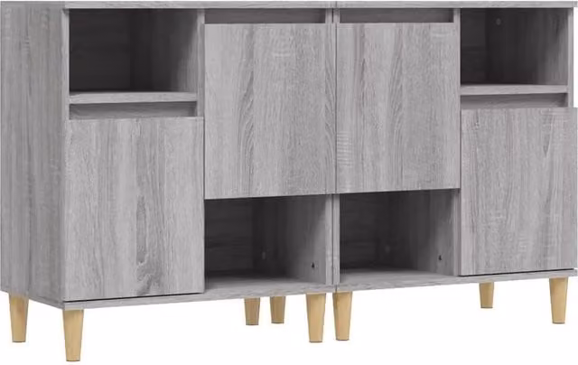 Berkfield Home Set of 2 Grey Sonoma Sideboards in Engineered Wood, W/D/H: 60 x 35 x 70 cm – 1