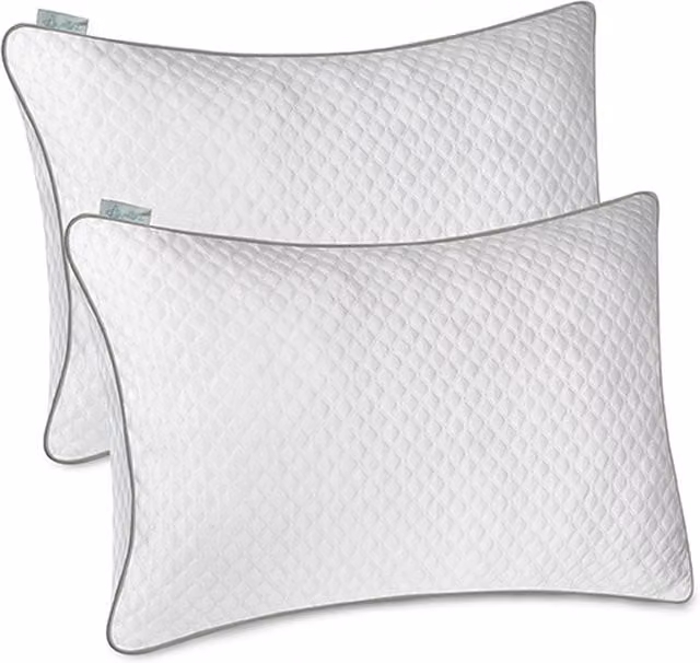 Aamira Cooling Memory Foam Orthopaedic Pillow 2 Pack, White, W: 70 cm x D: 45 cm – 1