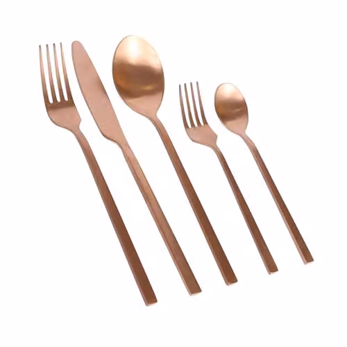Argon Tableware 40 Piece Copper Coated Stainless Steel Cutlery Set for 8 People