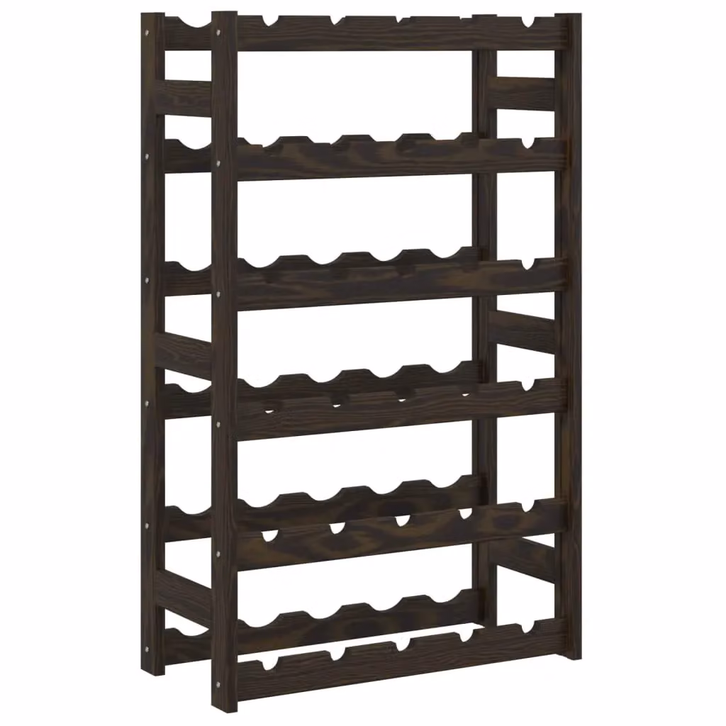 Berkfield Home Black Solid Pine Wall Mounted Wine Rack for 30 Bottles – 2