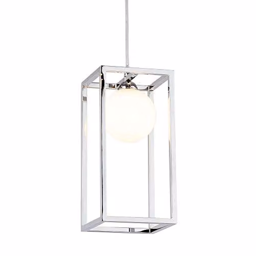 Netlighting Industrial and Retro Hanging Pendant Light with Grey Glass Shade and Chrome Finish, G9