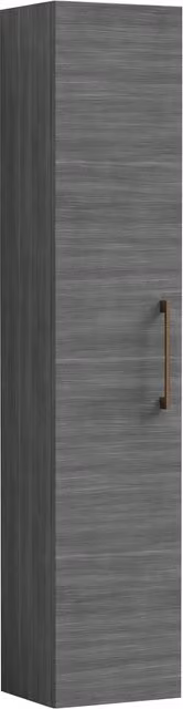 Balterley Bramshall Modern Wall Hung Bathroom Cabinet with Soft Close Door in Grey Woodgrain