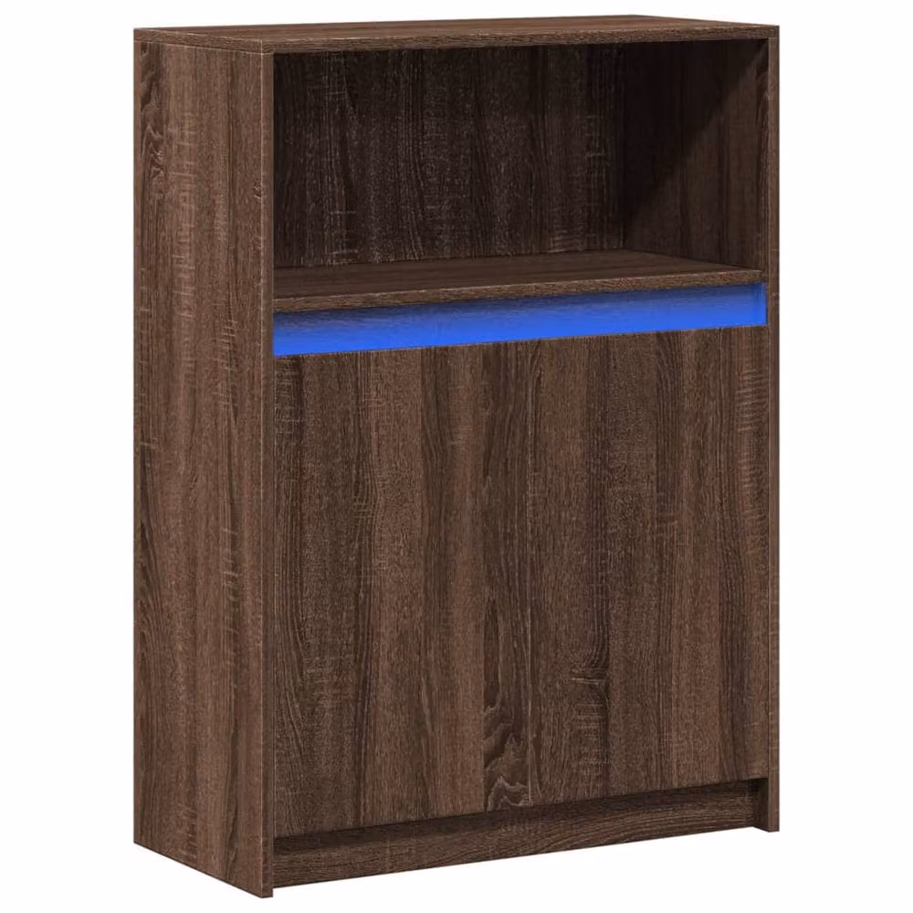 Berkfield Home Modern Brown Oak Sideboard with Integrated LED Lighting, W/D/H: 72 x 34 x 100 cm – 2