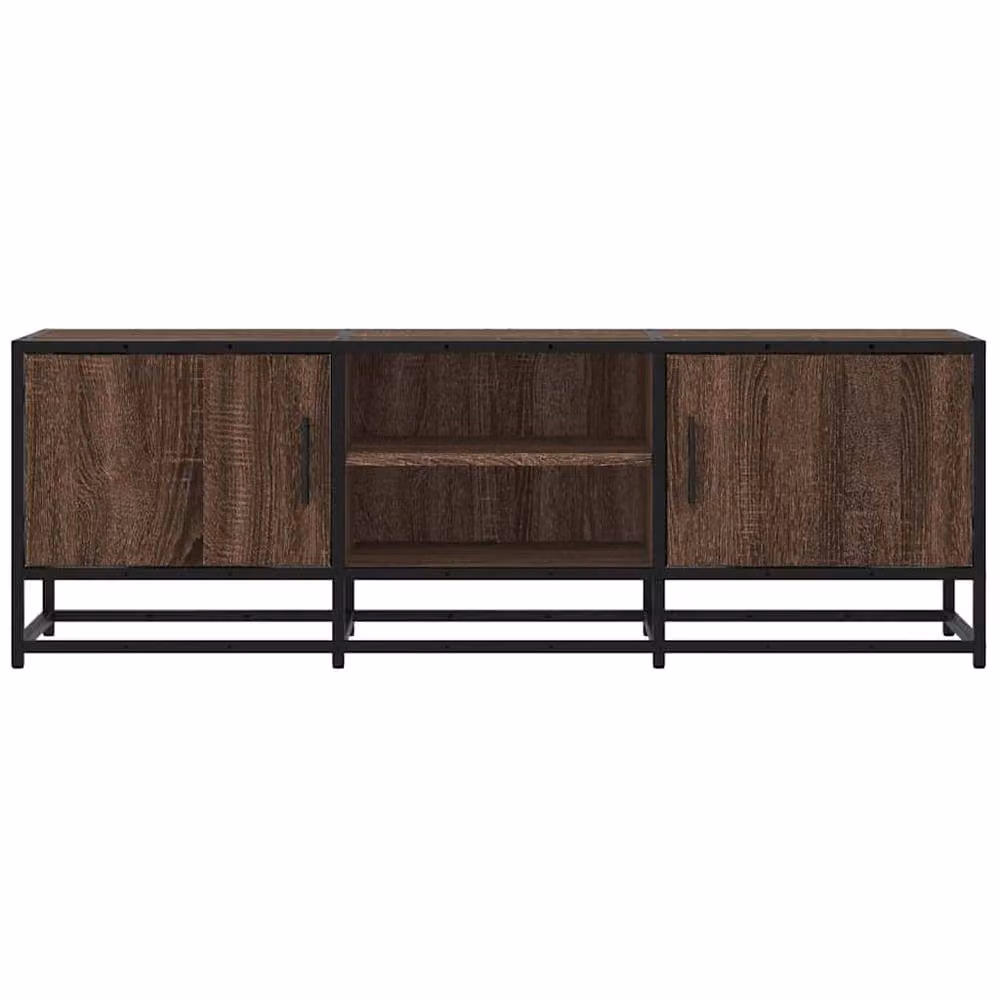 Berkfield Home Industrial TV Cabinet in Brown Oak, W/D/H: 120 x 35 x 41 cm – 3