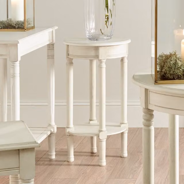 Pacific Lifestyle Elizabeth White Round Tall Side Table