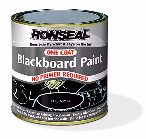 Ronseal One Coat Blackboard Paint, Black, 250 ml – 2