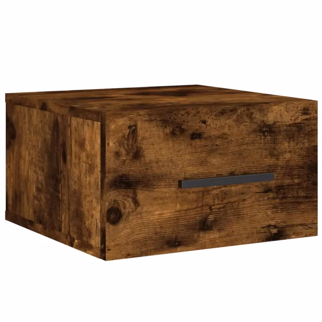Berkfield Home Wall-mounted Bedside Cabinet in Smoked Oak Brown, W/D/H: 35 x 35 x 20 cm – 2