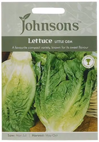 Johnsons Little Gem Lettuce Vegetable Seeds, Green