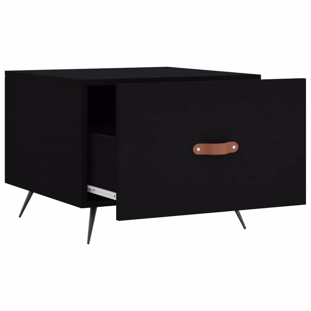 Berkfield Home Black Square Coffee Table W/D/H: 50 x 50 x 40 cm – 4