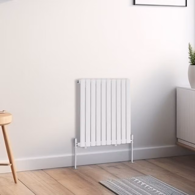 Right Radiators Oval Single Panel Horizontal Radiator in White, W/D/H: 59 x 59 x 59 cm